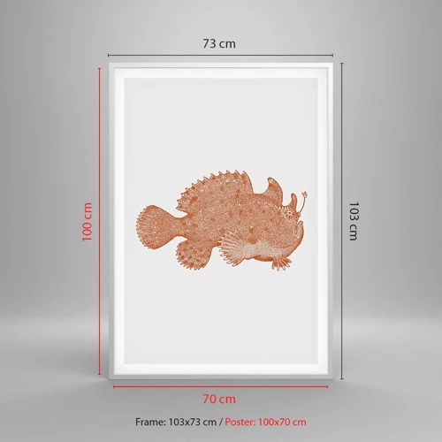 Poster in cornice bianca - È davvero un pesce - 70x100 cm