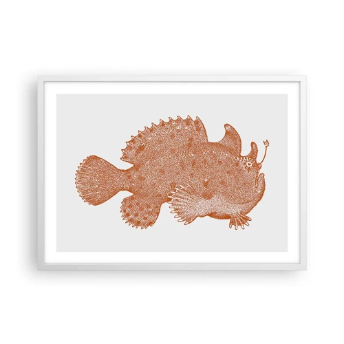 Poster in cornice bianca - È davvero un pesce - 70x50 cm