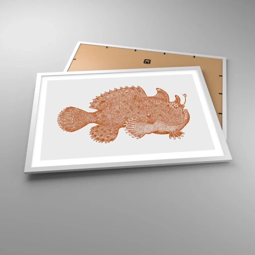 Poster in cornice bianca - È davvero un pesce - 70x50 cm