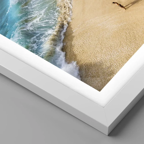 Poster in cornice bianca - E poi il sole, la spiaggia... - 100x70 cm