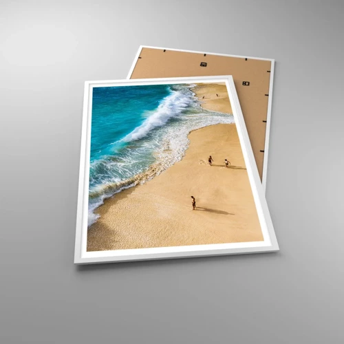 Poster in cornice bianca - E poi il sole, la spiaggia... - 70x100 cm