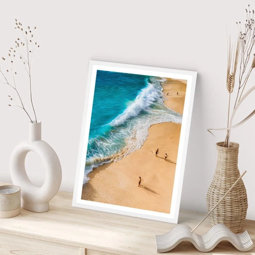 Poster in cornice bianca - E poi il sole, la spiaggia... - 70x100 cm