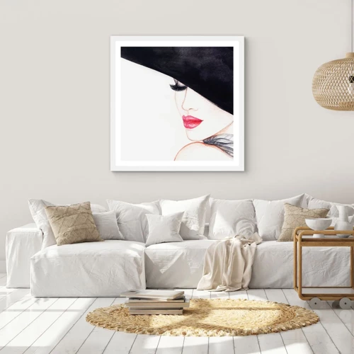 Poster in cornice bianca - Eleganza e sensualità - 30x30 cm