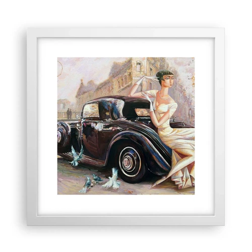 Poster in cornice bianca - Eleganza in stile retro - 30x30 cm