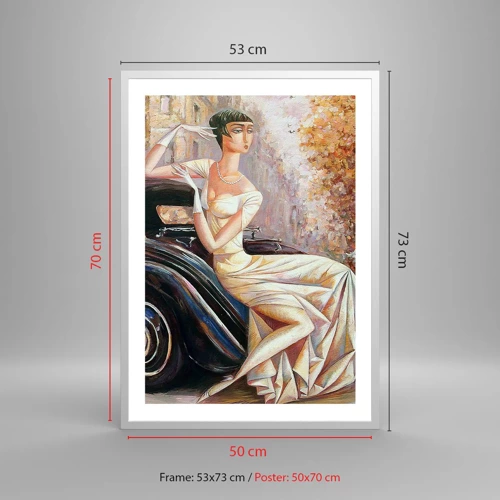 Poster in cornice bianca - Eleganza in stile retro - 50x70 cm