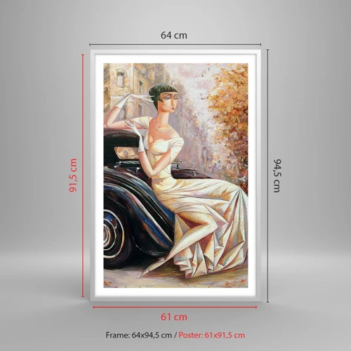 Poster in cornice bianca - Eleganza in stile retro - 61x91 cm