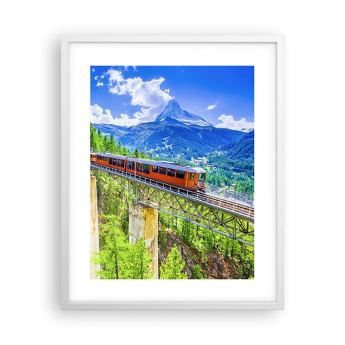Poster in cornice bianca - Ferrovia alpina - 40x50 cm