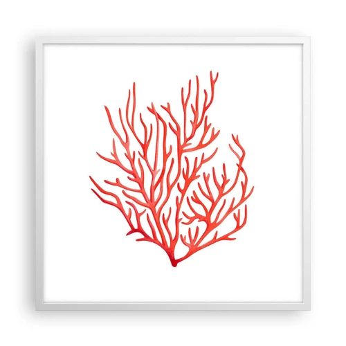 Poster in cornice bianca - Filigrana di corallo - 60x60 cm
