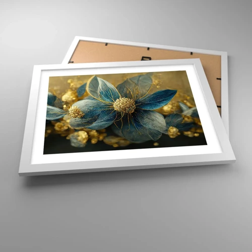 Poster in cornice bianca - Fiorire d'oro - 40x30 cm