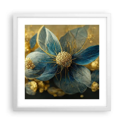 Poster in cornice bianca - Fiorire d'oro - 40x40 cm