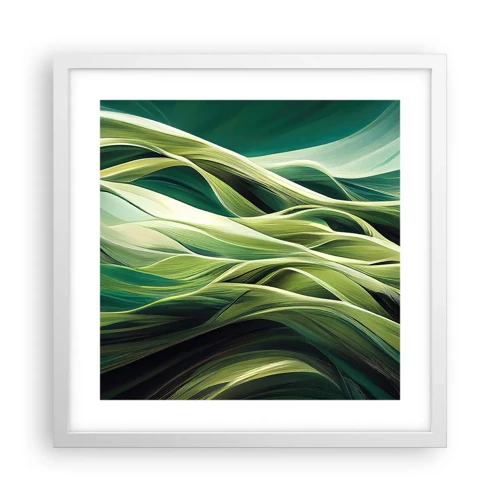 Poster in cornice bianca - Gioco astratto in verde - 40x40 cm