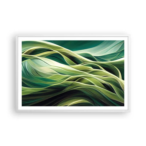 Poster in cornice bianca - Gioco astratto in verde - 91x61 cm