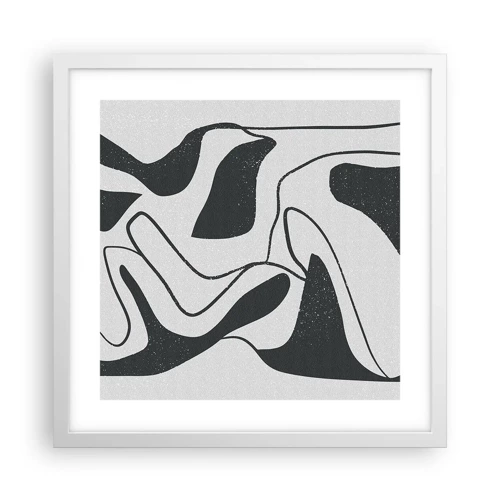 Poster in cornice bianca - Gioco astratto nel labirinto - 40x40 cm