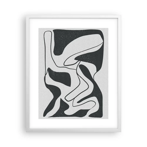 Poster in cornice bianca - Gioco astratto nel labirinto - 40x50 cm