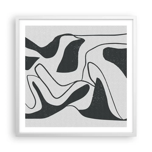 Poster in cornice bianca - Gioco astratto nel labirinto - 60x60 cm