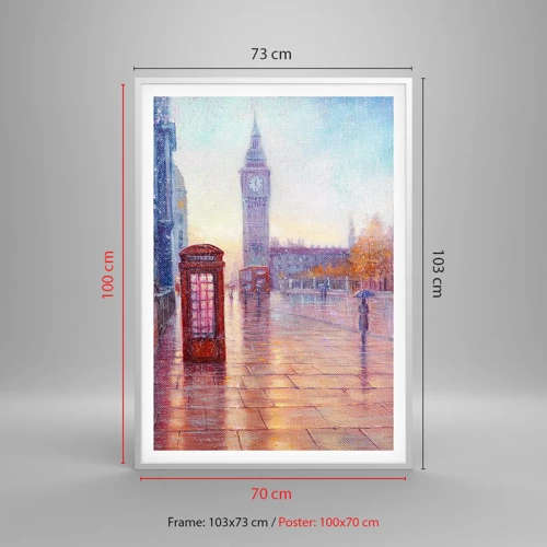 Poster in cornice bianca - Giorno d'autunno a Londra - 70x100 cm