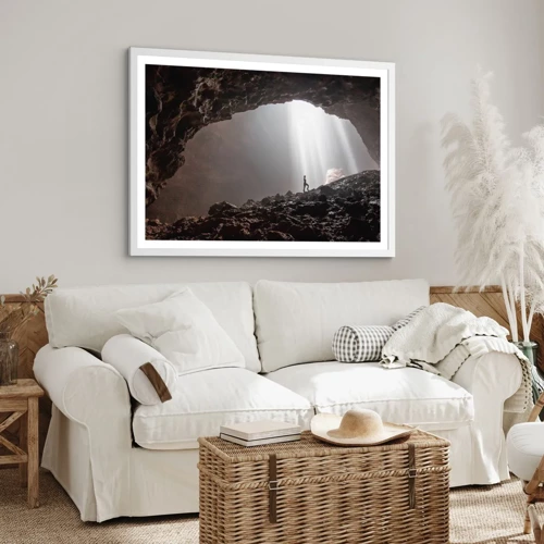 Poster in cornice bianca - Grotta luminosa - 100x70 cm