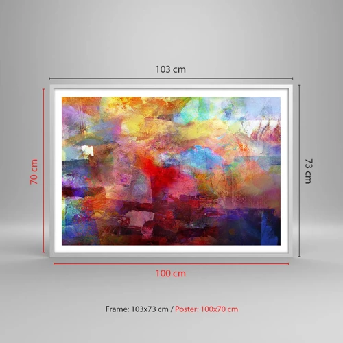 Poster in cornice bianca - Guardando dentro all'arcobaleno - 100x70 cm
