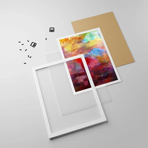 Poster in cornice bianca - Guardando dentro all'arcobaleno - 30x40 cm