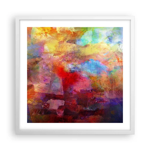 Poster in cornice bianca - Guardando dentro all'arcobaleno - 50x50 cm