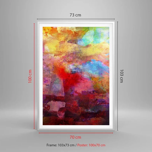 Poster in cornice bianca - Guardando dentro all'arcobaleno - 70x100 cm
