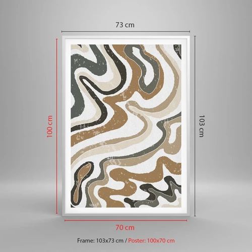 Poster in cornice bianca - I meandri dei colori della terra - 70x100 cm