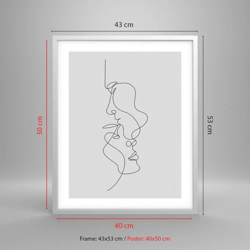 Poster in cornice bianca - Il calore dei desideri malinconici - 40x50 cm