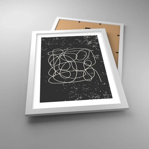 Poster in cornice bianca - Il caos dei pensieri - 30x40 cm