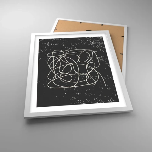 Poster in cornice bianca - Il caos dei pensieri - 40x50 cm