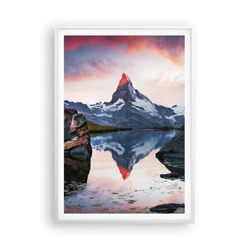 Poster in cornice bianca - Il cuore dei monti è rovente - 70x100 cm