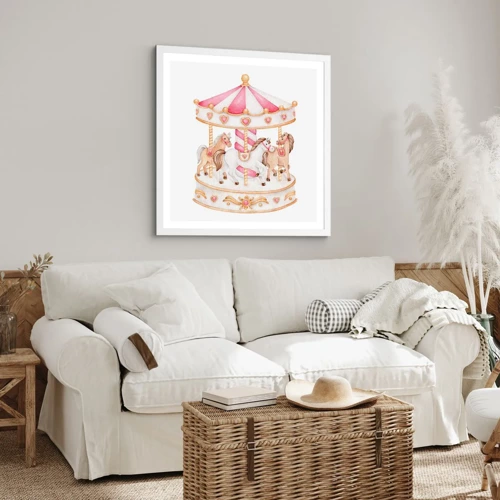 Poster in cornice bianca - Il dolce mondo dell'infanzia - 30x30 cm