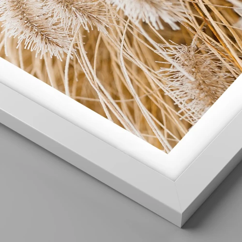 Poster in cornice bianca - Il fruscio dorato dell'erba - 40x50 cm
