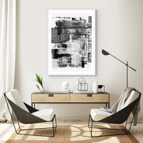 Poster in cornice bianca - Il grigio è bello - 70x100 cm