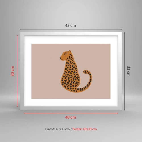 Poster in cornice bianca - Il leopardo è un motivo di moda - 40x30 cm
