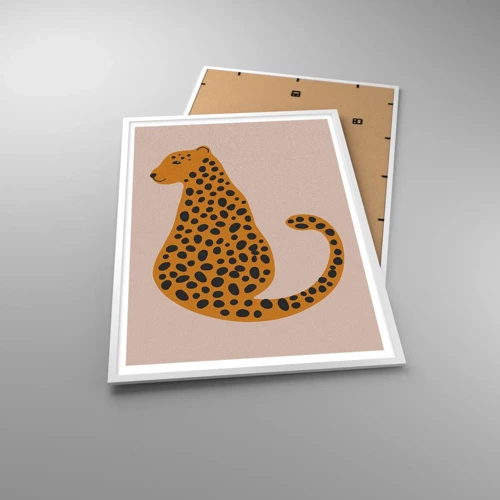 Poster in cornice bianca - Il leopardo è un motivo di moda - 70x100 cm