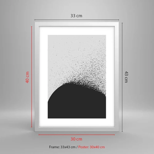 Poster in cornice bianca - Il movimento delle particelle - 30x40 cm