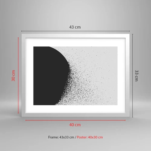 Poster in cornice bianca - Il movimento delle particelle - 40x30 cm