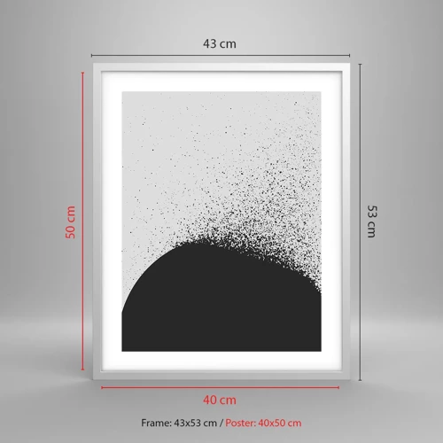 Poster in cornice bianca - Il movimento delle particelle - 40x50 cm