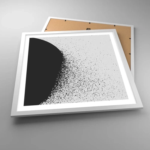 Poster in cornice bianca - Il movimento delle particelle - 50x50 cm