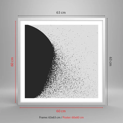 Poster in cornice bianca - Il movimento delle particelle - 60x60 cm