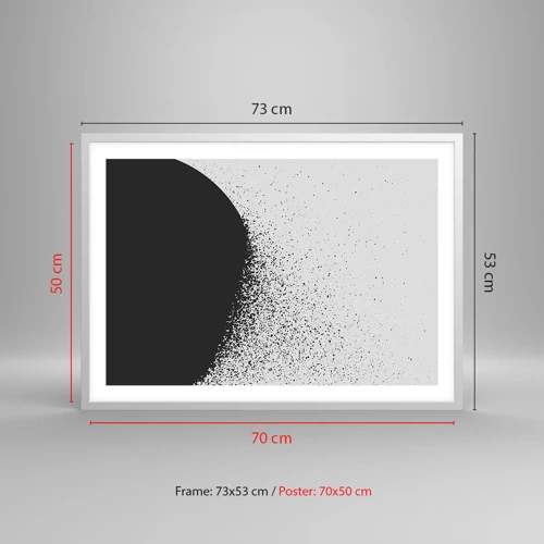 Poster in cornice bianca - Il movimento delle particelle - 70x50 cm