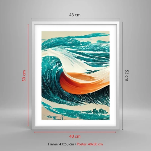 Poster in cornice bianca - Il sogno del surfista - 40x50 cm