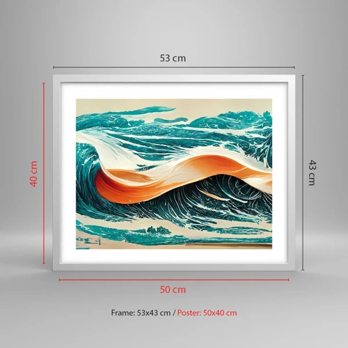 Poster in cornice bianca - Il sogno del surfista - 50x40 cm