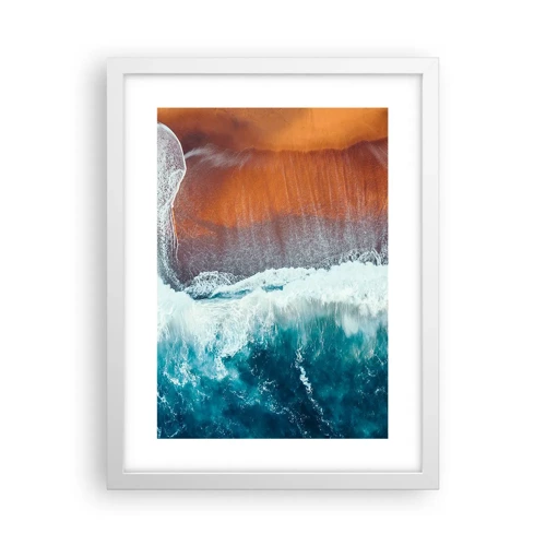 Poster in cornice bianca - Il tocco dell'oceano - 30x40 cm