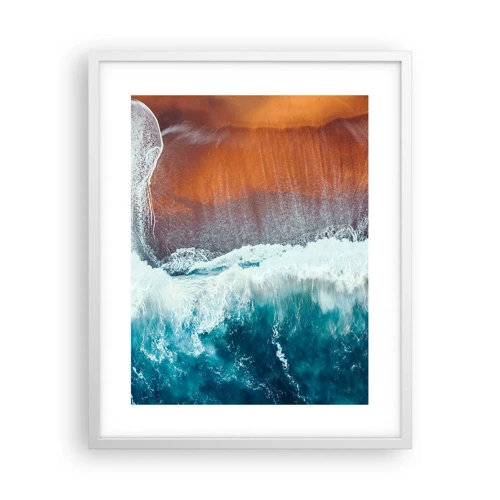 Poster in cornice bianca - Il tocco dell'oceano - 40x50 cm