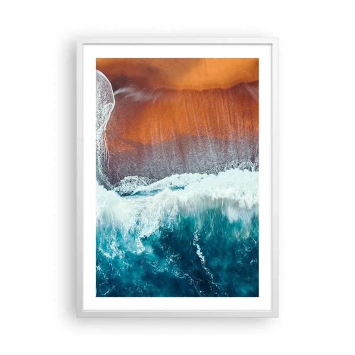 Poster in cornice bianca - Il tocco dell'oceano - 50x70 cm