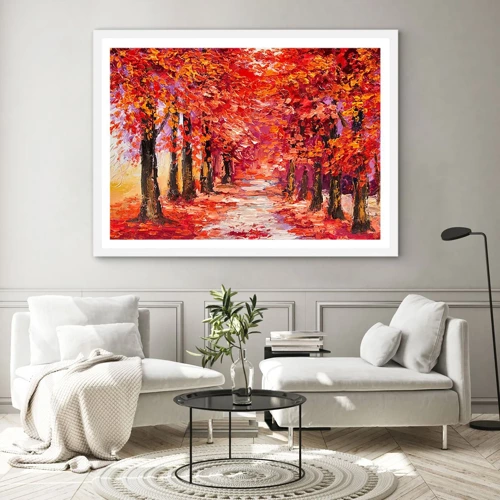Poster in cornice bianca - Impressione d'autunno - 40x30 cm
