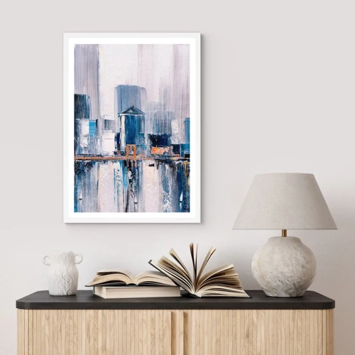 Poster in cornice bianca - Impressione di New York - 30x40 cm