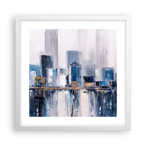 Poster in cornice bianca - Impressione di New York - 40x40 cm