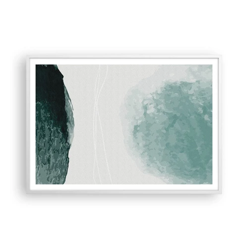 Poster in cornice bianca - Incontro con la nebbia - 100x70 cm